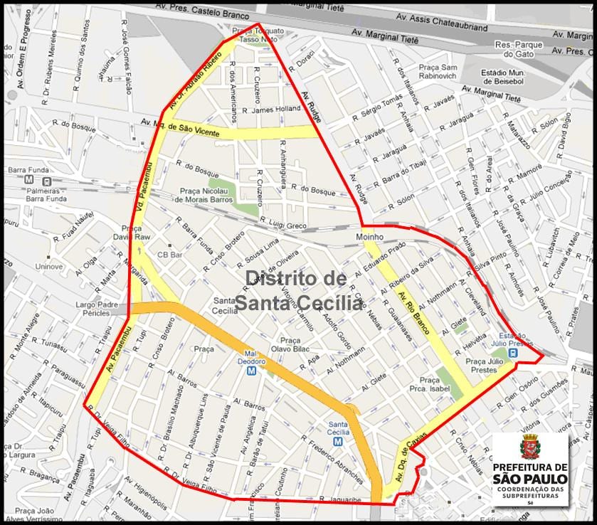 peta santa cecilia Sao Paulo