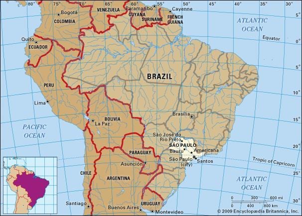 São Paulo peta geografi