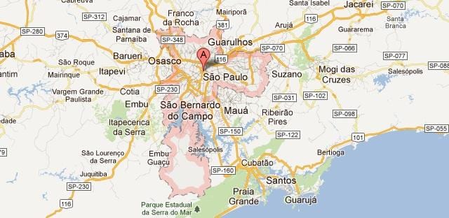 peta google Sao Paulo